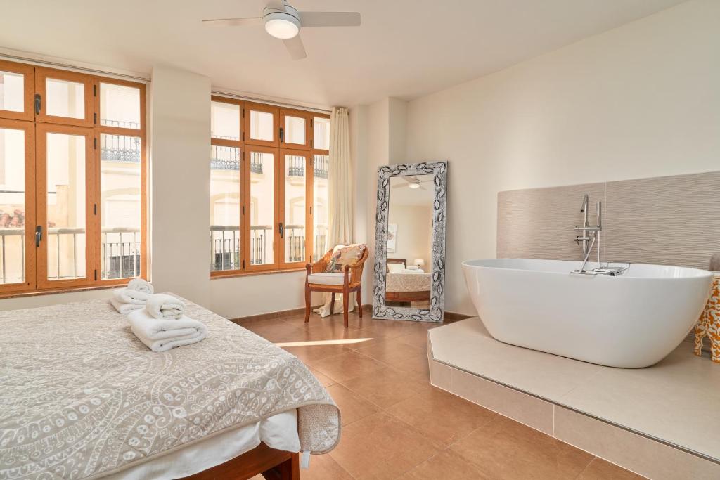 Posteľ alebo postele v izbe v ubytovaní Luxury 1st floor apartment in Nerja