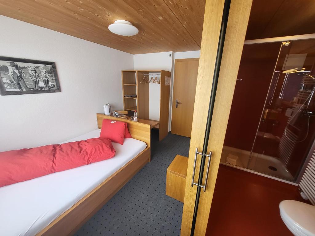 Postel nebo postele na pokoji v ubytování Hotel Wetterhorn