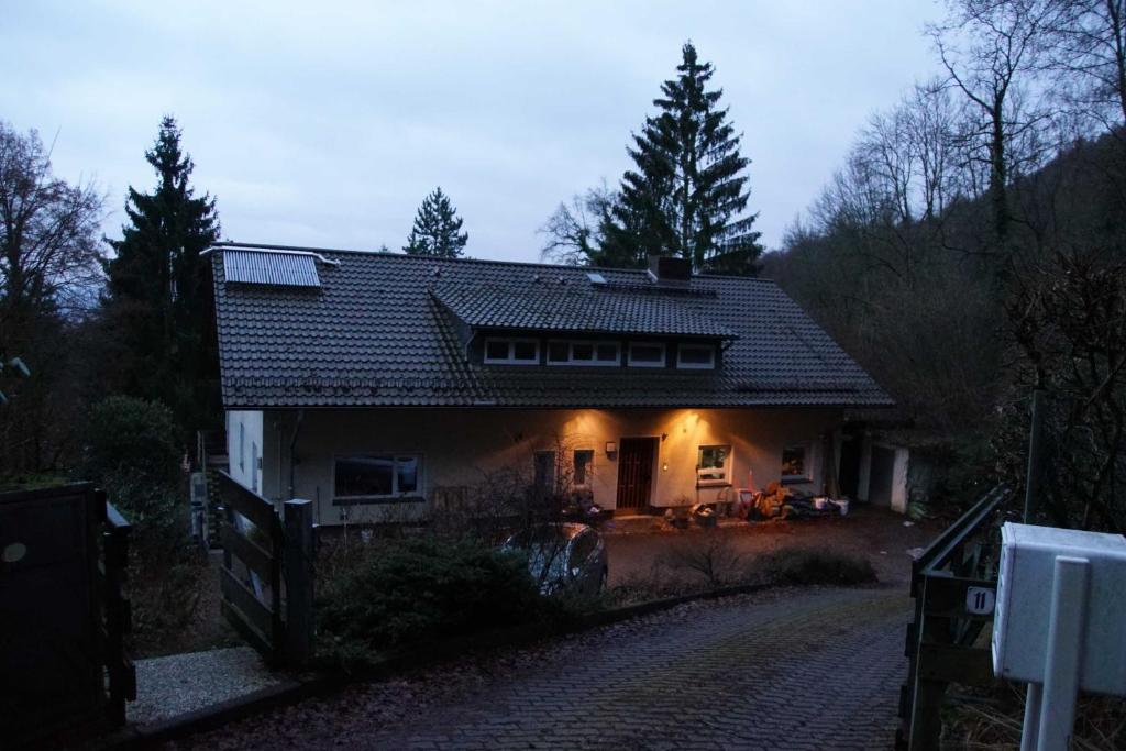 a house with a driveway in front of it at Wohnen im Wald in Alte Drusel