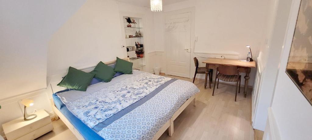 Postel nebo postele na pokoji v ubytování 2 Zimmer Zentral-ruhig mit Flair Gertrud Schlössli