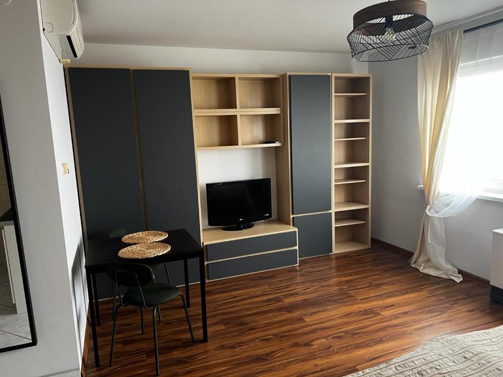 Televízia a/alebo spoločenská miestnosť v ubytovaní Delta Apart-House