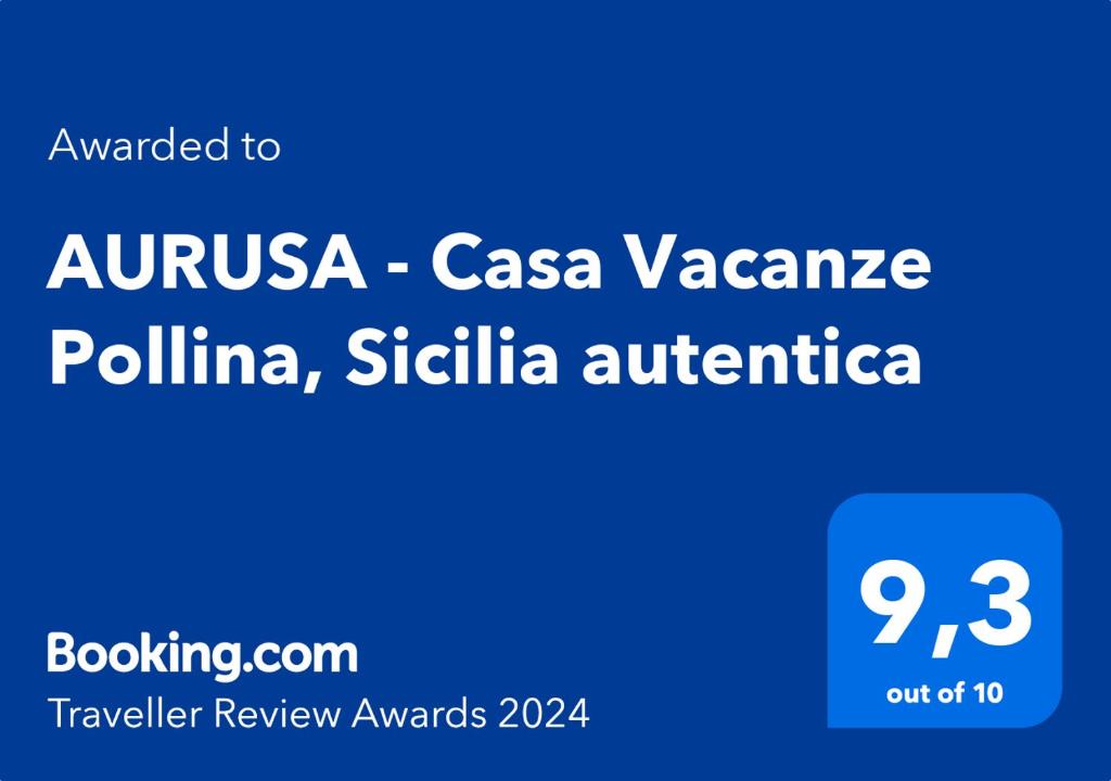 תעודה, פרס, שלט או מסמך אחר המוצג ב-AURUSA - Casa Vacanze Pollina, Sicilia autentica