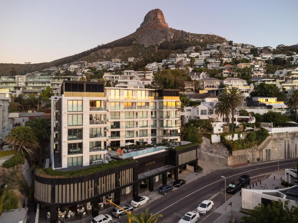 a view of a city with a mountain in the background at Aurum 501 in Cape Town