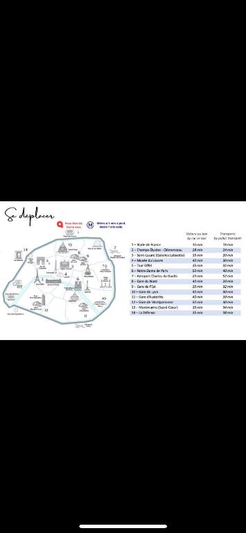 un morceau de papier blanc avec un diagramme sur celui-ci; dans l&#39;établissement Chaleureux endroit Paris&#47;Stade De France&#47;CDG Airport, à Saint-Denis