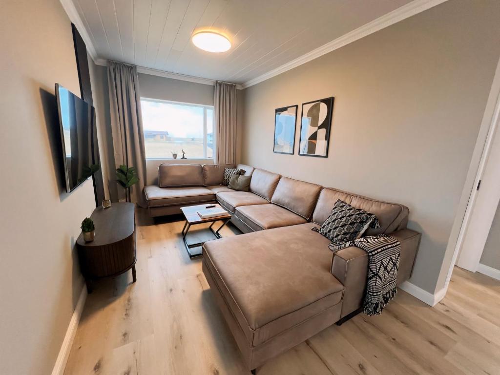 Posezení v ubytování Garður Apartments