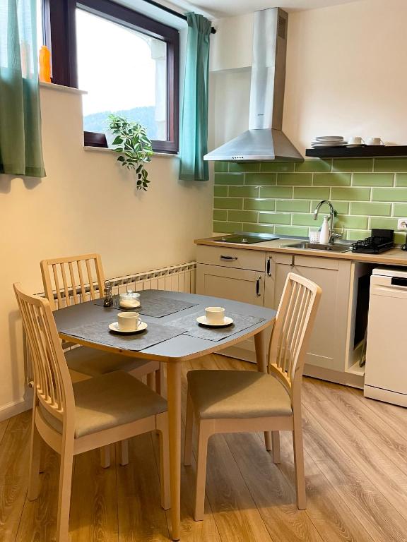 Kuchyň nebo kuchyňský kout v ubytování All Seasons Apartments Laško