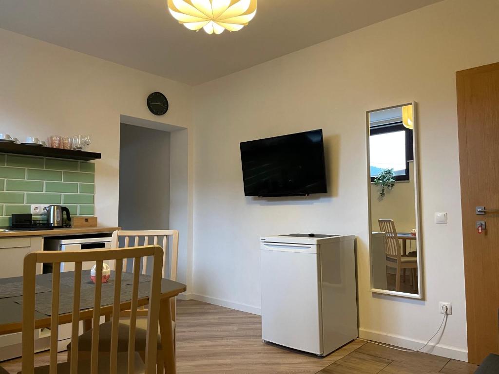 Kuchyň nebo kuchyňský kout v ubytování All Seasons Apartments Laško