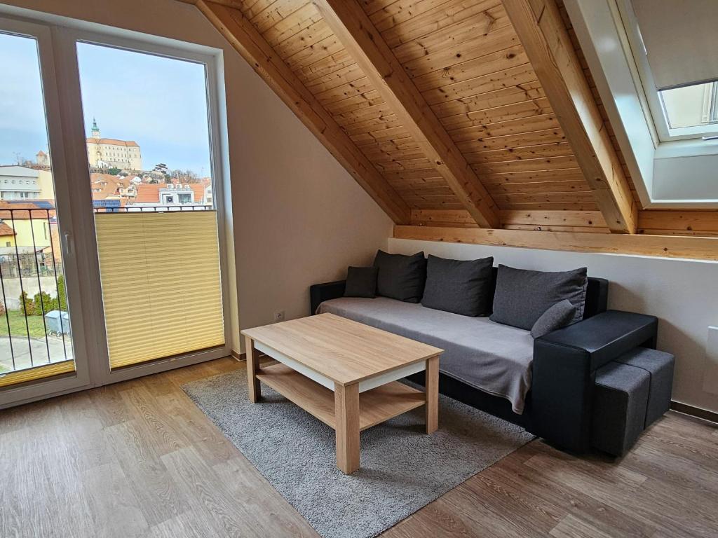 Istumisnurk majutusasutuses Apartmán MÁJA Mikulov