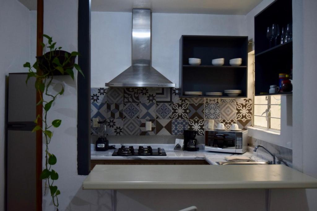 Kuchyň nebo kuchyňský kout v ubytování Casa Miranda Morelos