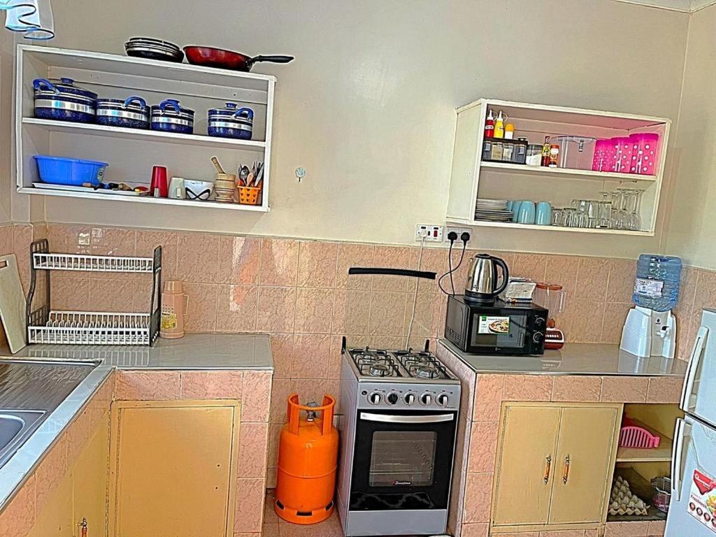 Kuchyň nebo kuchyňský kout v ubytování Homely apt 3 (three)
