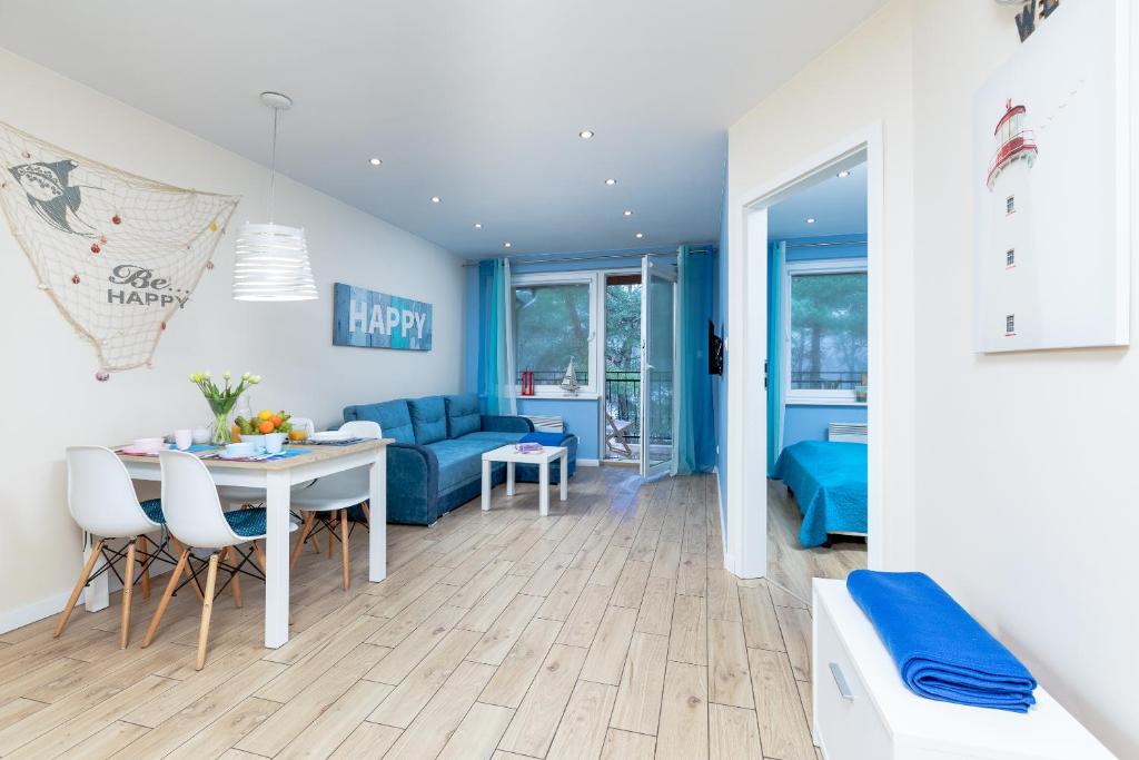 Posezení v ubytování Apartament HAPPY 302 Łukęcin BlueMare basen EPapartamenty