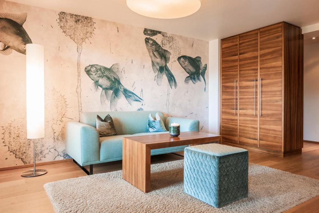 Istumisnurk majutusasutuses Seehotel Restaurant Lackner