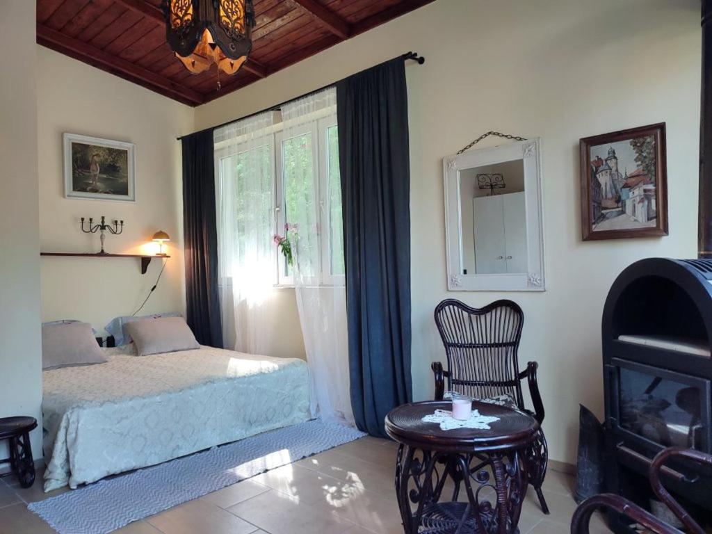 Ένα ή περισσότερα κρεβάτια σε δωμάτιο στο Apartament willa Radosna