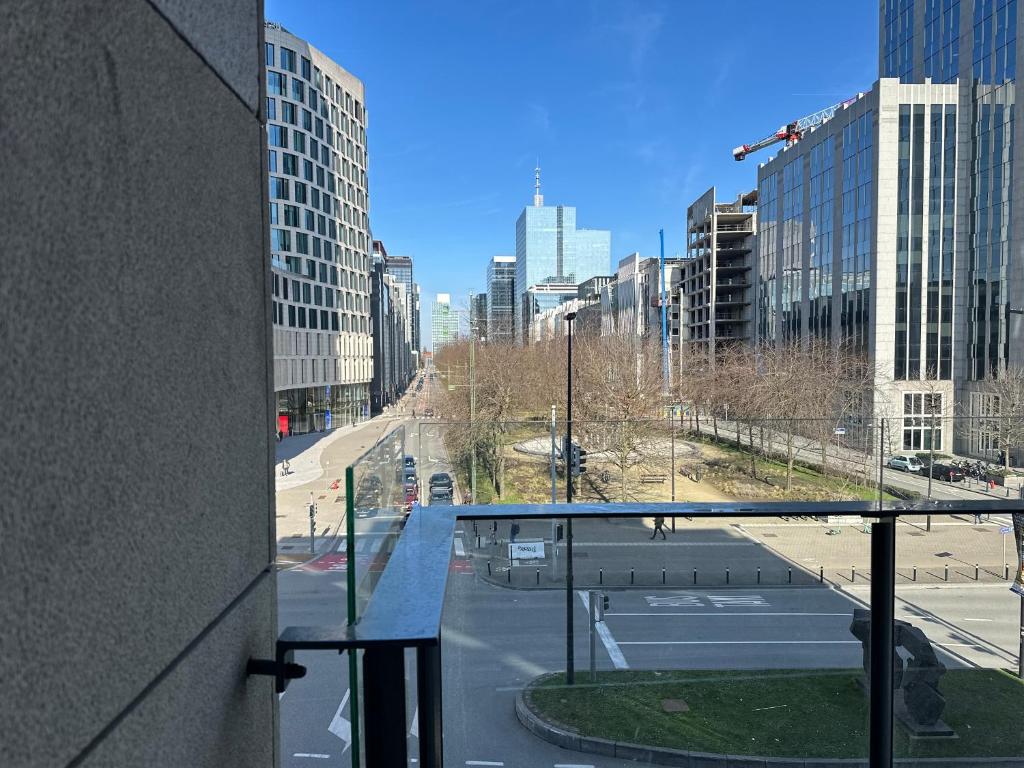 a view of a city street from a building at Apartment in Brussels City with Beautiful View in Brussels