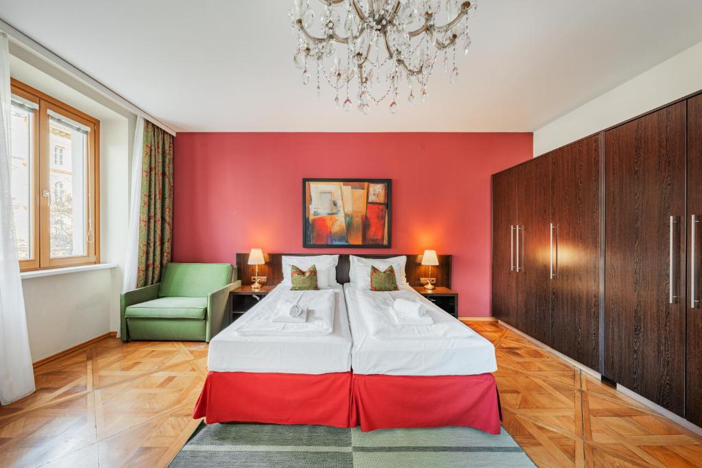 Posteľ alebo postele v izbe v ubytovaní Serviced Apartments Josefstadt City