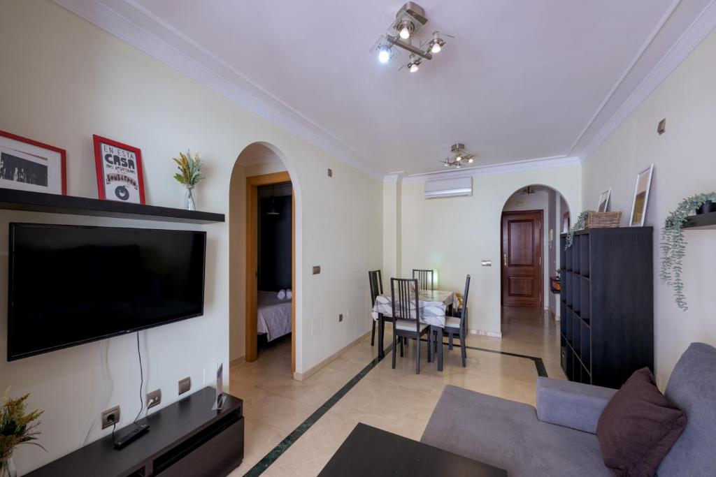 Телевизор и/или развлекательный центр в Apartamento Centrico Sibarys- 2 dormitorios