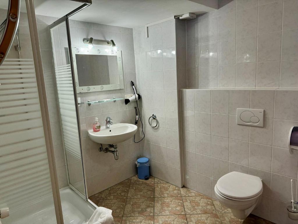 A bathroom at Alpenlodge, Ferienwohnung 6