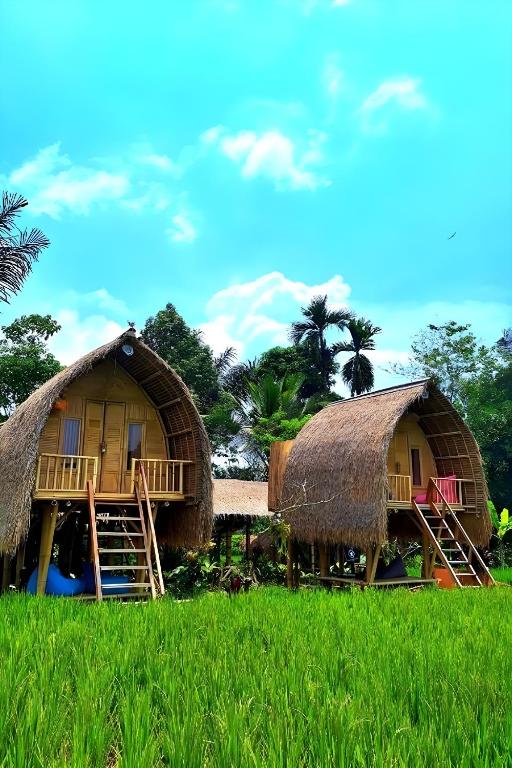 Zahrada ubytování Lumbung Langit Bali house & hostel
