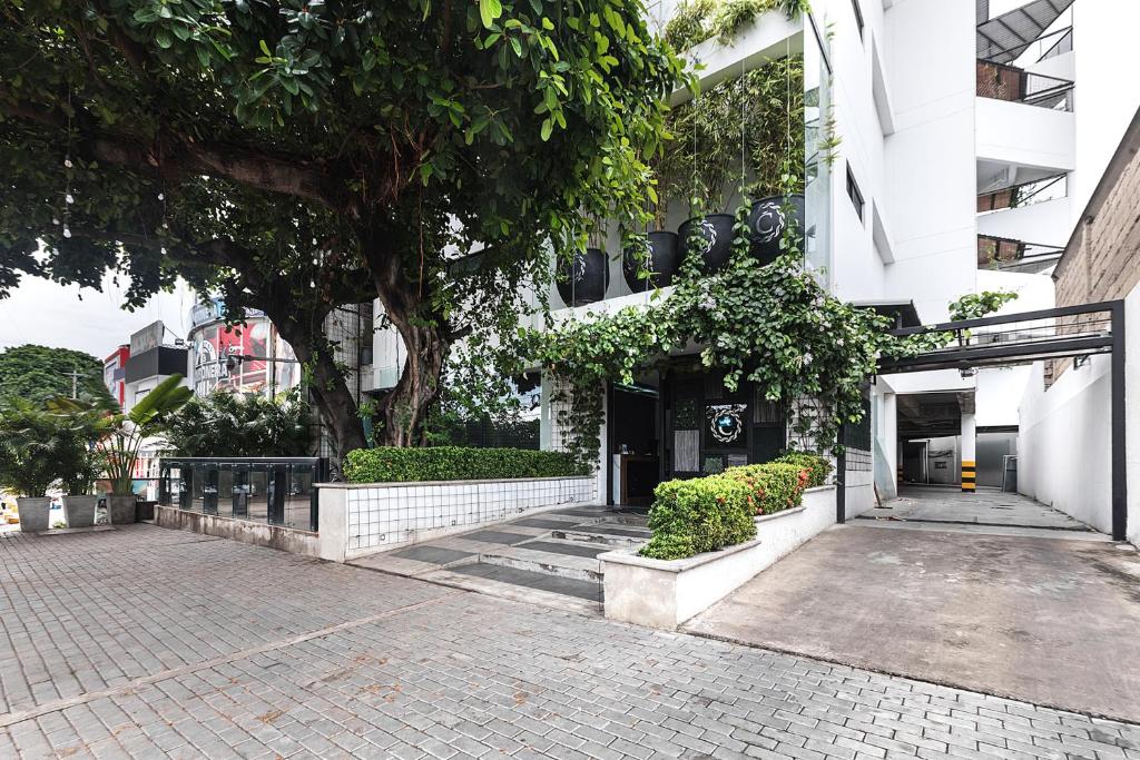 O edifício onde o hotel está situado
