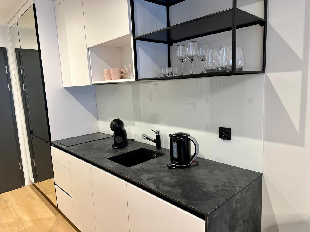 Kuchyň nebo kuchyňský kout v ubytování Eden Apartament Plac Wolności Centrum self check-in 24h