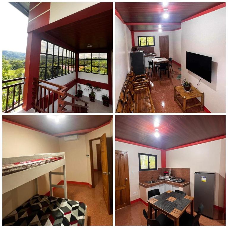 un collage de cuatro fotos de una casa en Hilda’s Apartments, en San Fernando