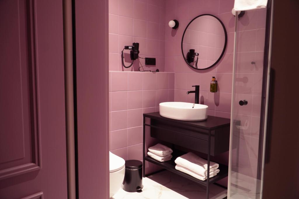 Koupelna v ubytování Hotel Pietryna