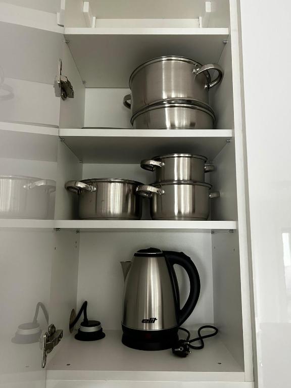 Kuchyň nebo kuchyňský kout v ubytování Apartmani Jedro