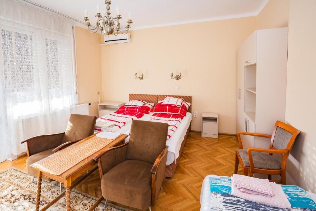Postel nebo postele na pokoji v ubytování Mohacsi Guesthouse