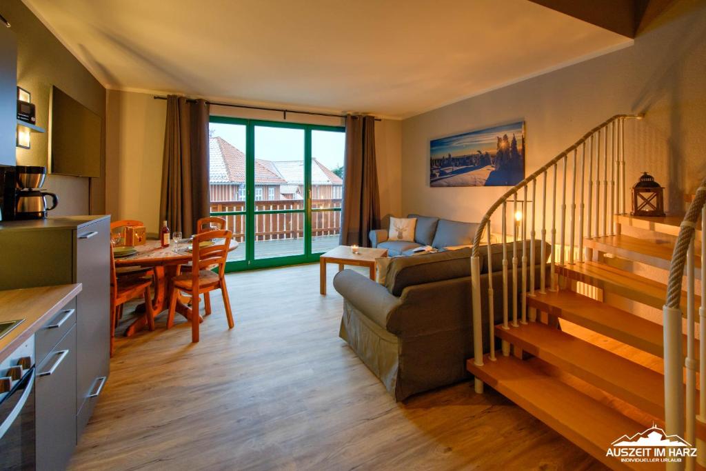 Χώρος καθιστικού στο Auszeit-im-Harz Haus 5 Wohnung 34