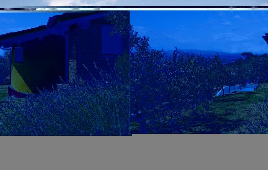 due foto di una casa nell'erba di Cantagrilli 3 a Rinecchi