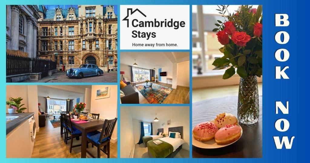 a collage of photos of sights and buildings at Cambridge Stays Riverside 2BR Flat-Walk to Centre-Parking-Balcony in Cambridge