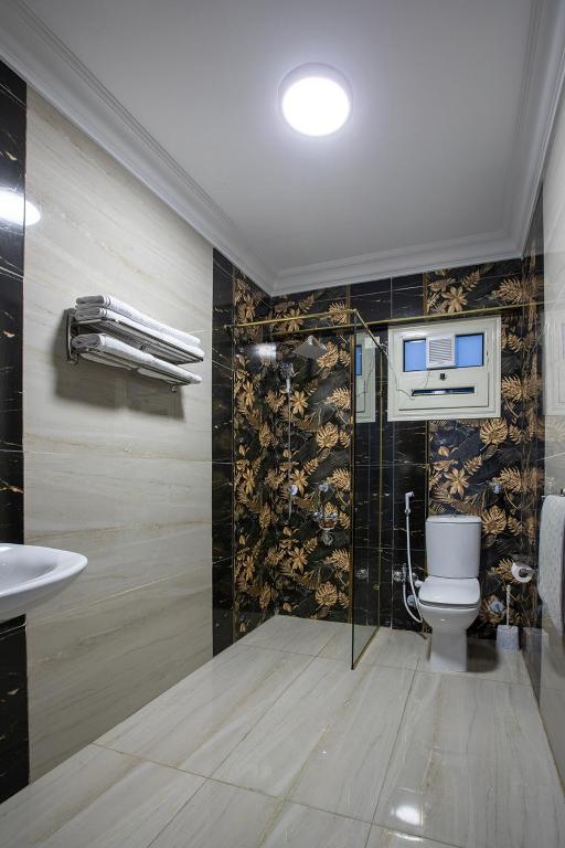 a bathroom with a toilet and a sink at Skyline Premium Properties in Alexandria