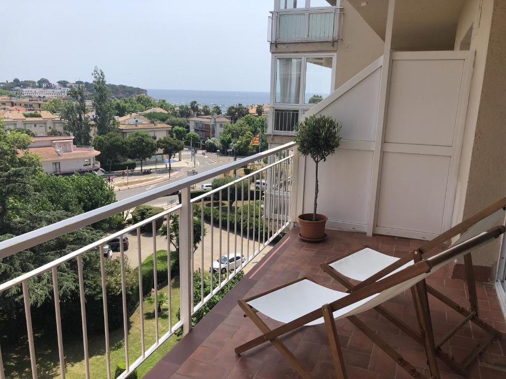 En balkon eller terrasse på Apartament Creu de Sant Pol
