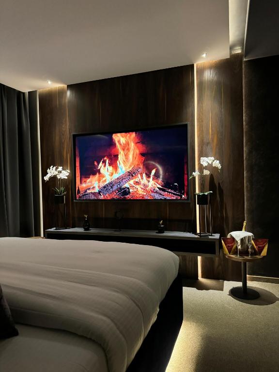 TV a/nebo společenská místnost v ubytování Olivia Rooms