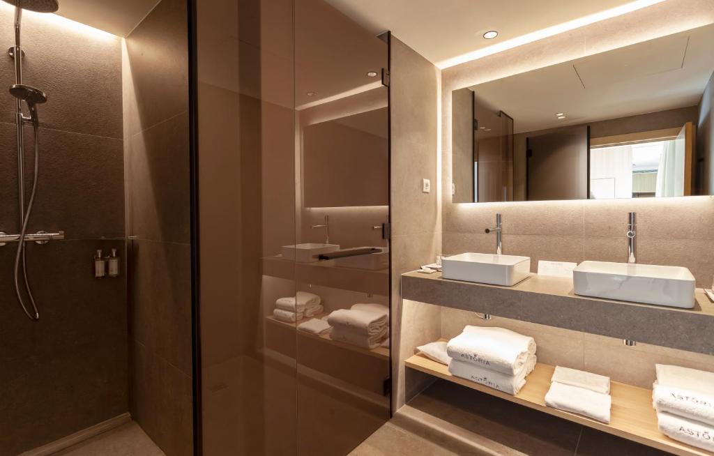 Koupelna v ubytování Hotel Astoria