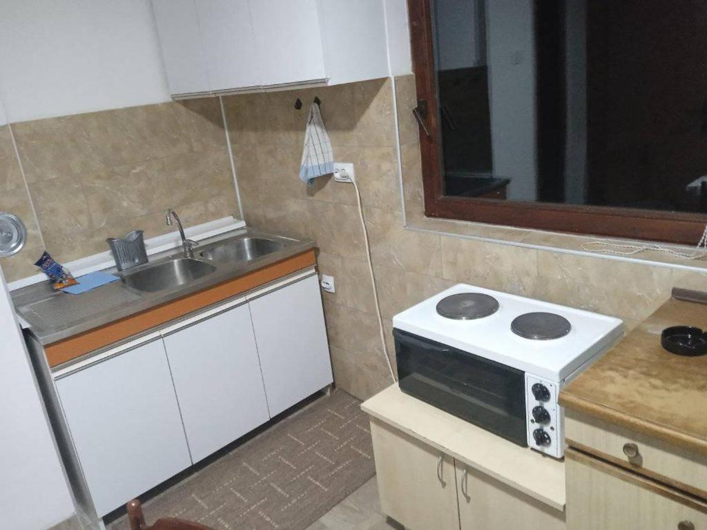 Kuchyň nebo kuchyňský kout v ubytování Apartman MARA