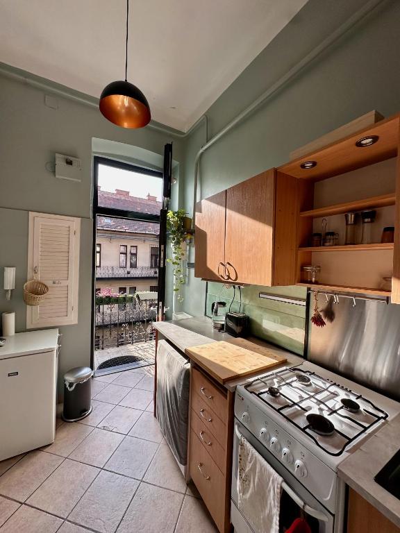 Kuchyňa alebo kuchynka v ubytovaní Centrally Located Studio near Keleti Pályaudvar