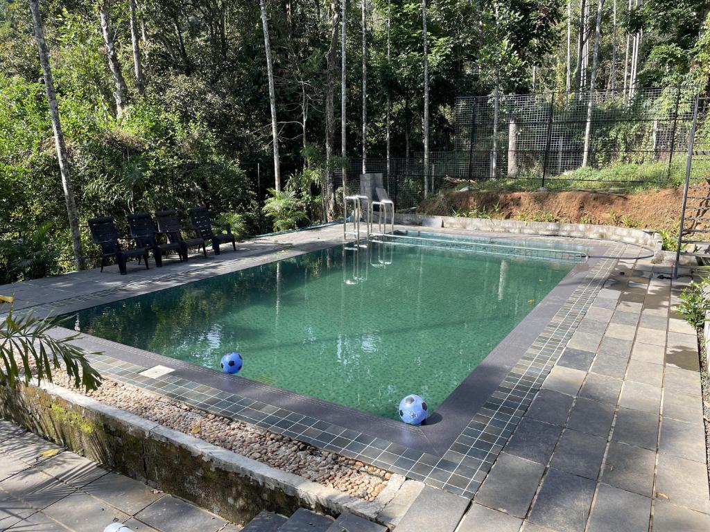Bazén v ubytování Wetlands Wayanad Pool Resort with Natural Waterfalls nebo v jeho okolí
