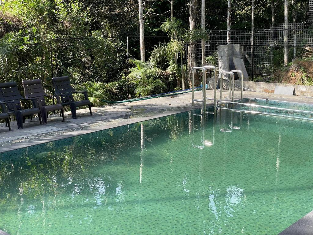 Bazén v ubytování Wetlands Wayanad Pool Resort with Natural Waterfalls nebo v jeho okolí