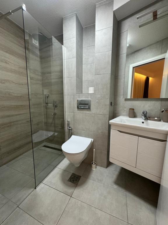Koupelna v ubytování Triangle Rooms