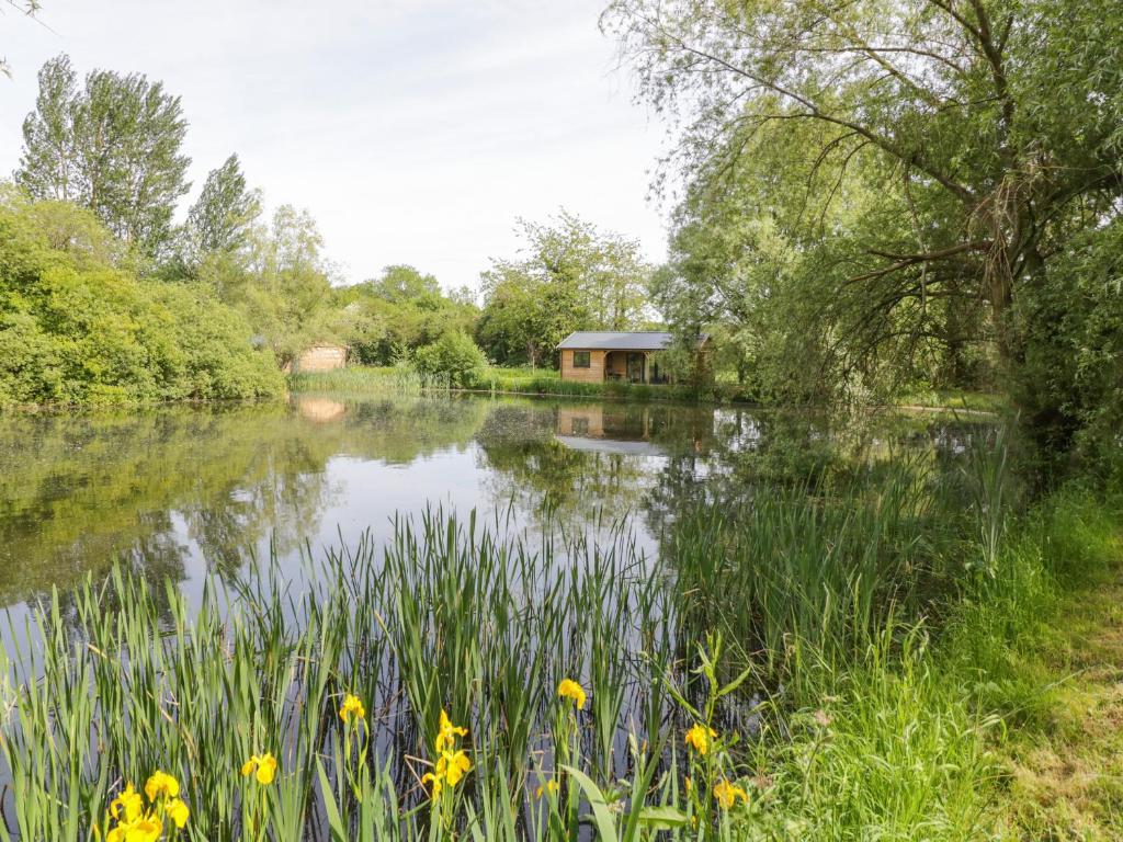 un estanque con una casa en el medio en Willow en Rugby