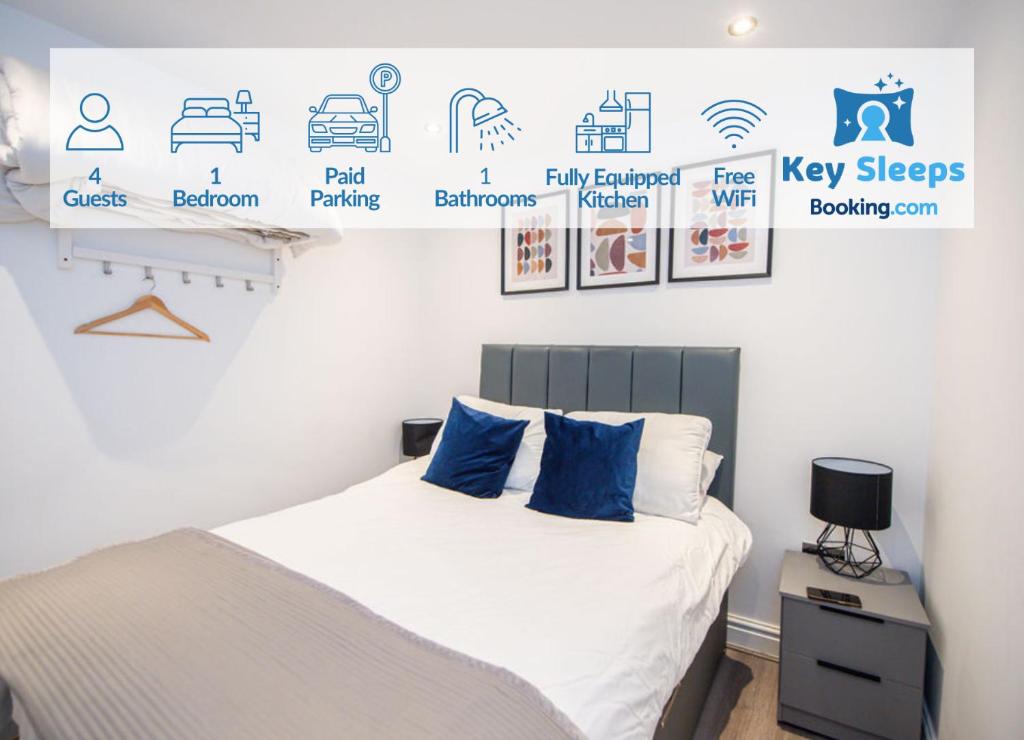 Säng eller sängar i ett rum på One Bedroom Apartments in Liverpool City Centre