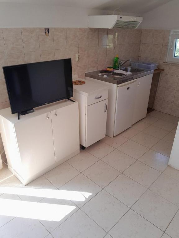 Kuchyň nebo kuchyňský kout v ubytování Apartments Zafranović