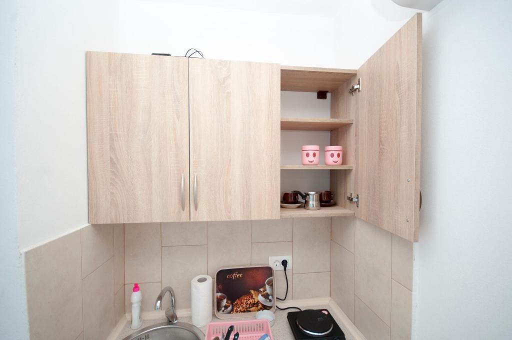 Kuchyň nebo kuchyňský kout v ubytování Studio Apartments Tea