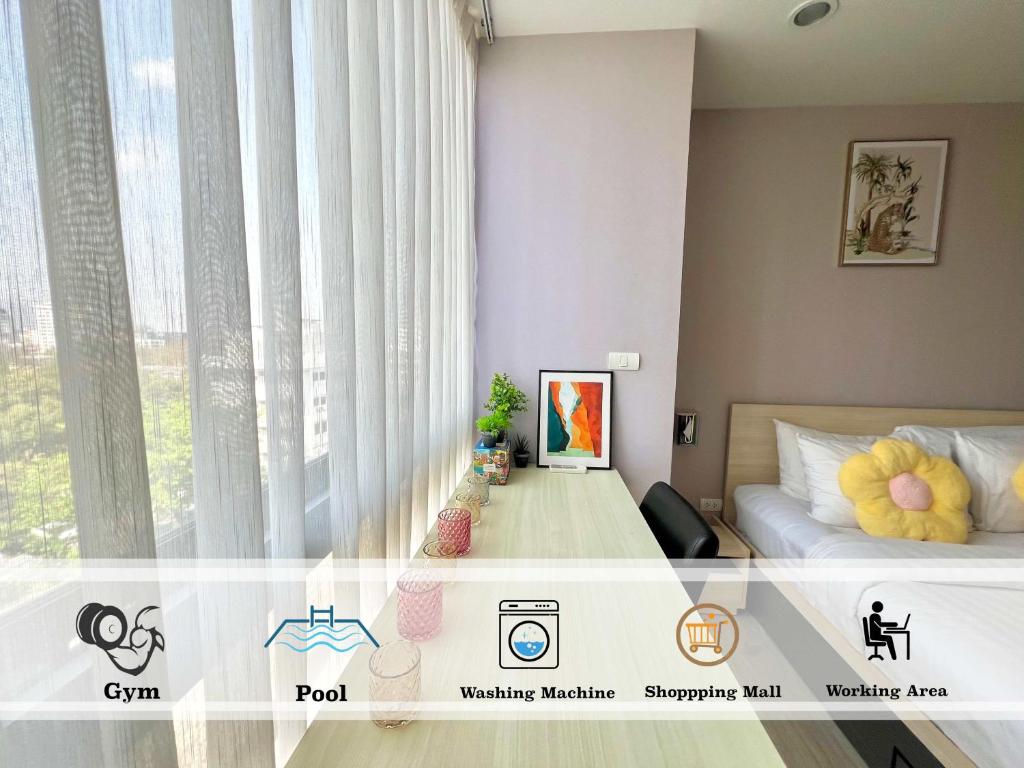 Palm Springs Nimman Fountain Condominium By Merryland - Apartment With Balcony