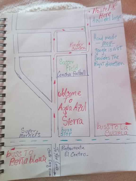 Půdorys ubytování Hostal Azul del Lago