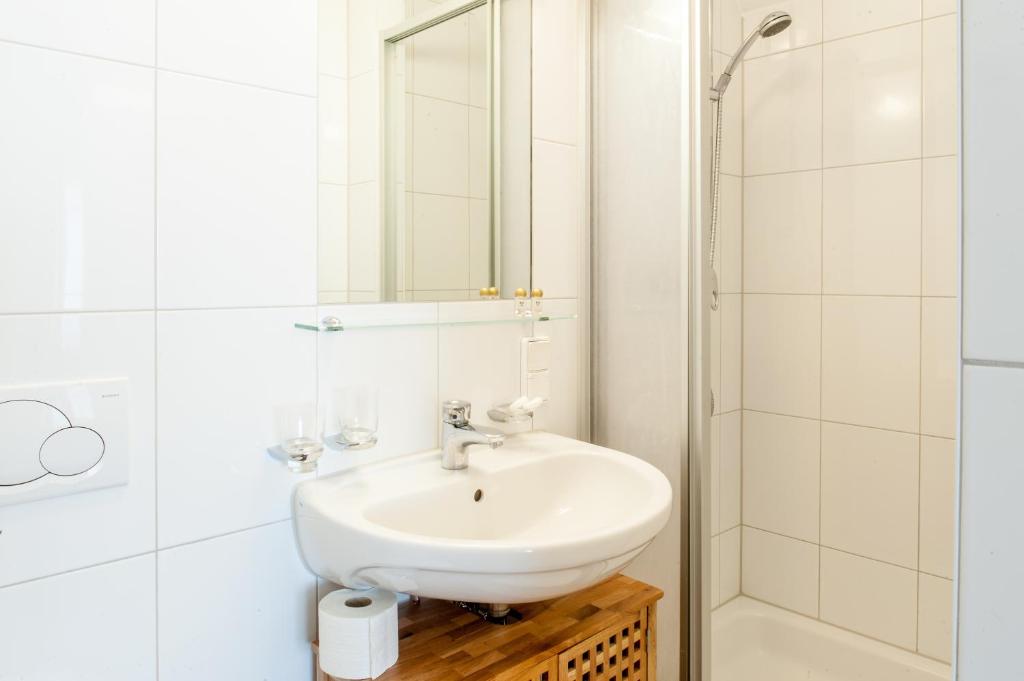 Koupelna v ubytování Gästehaus Brugger