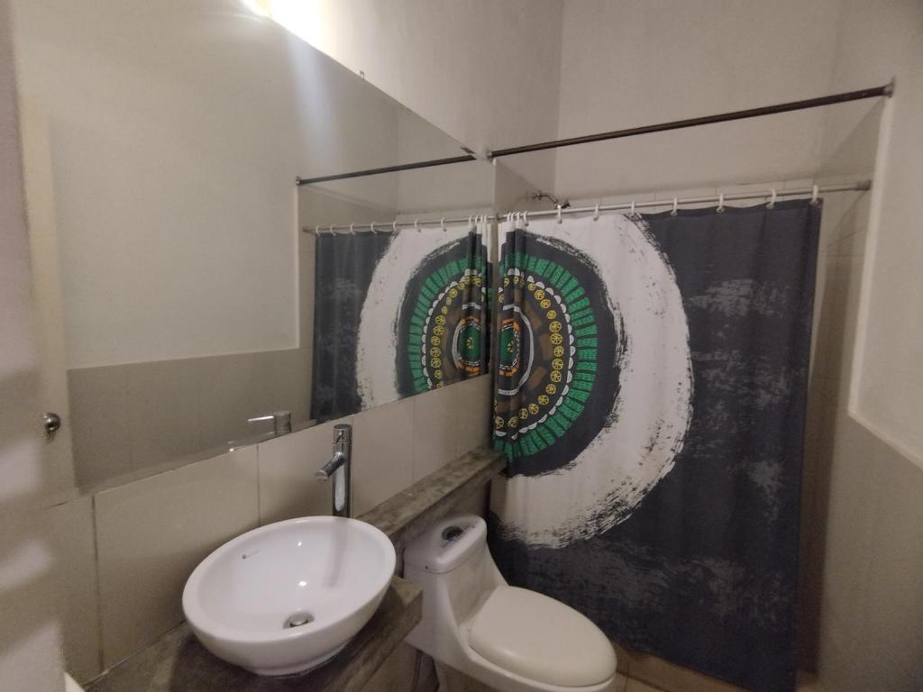 Koupelna v ubytování Hospedaje A Verde