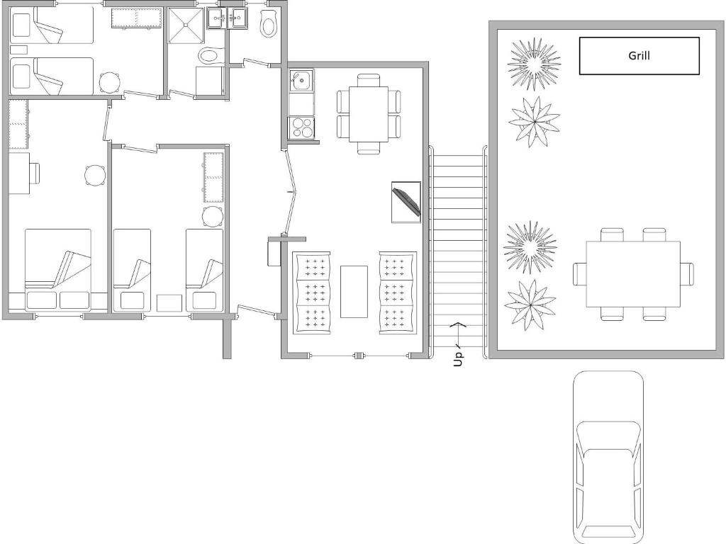 a drawing of a floor plan of a house at Apartment Dimitrieski in Višegrad