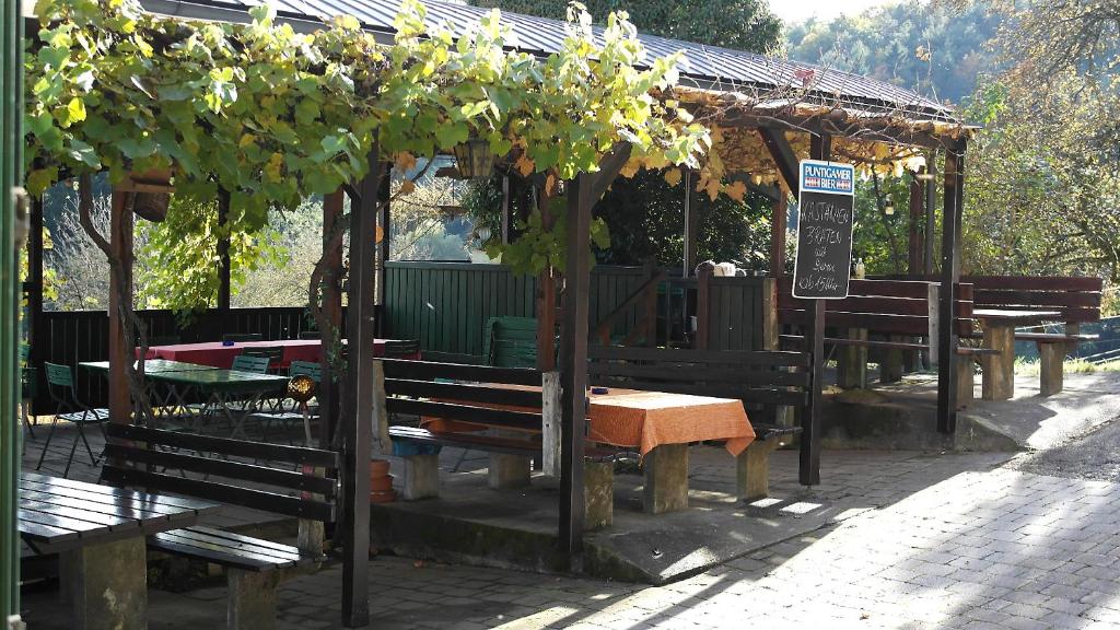 Vonkajšia záhrada v ubytovaní Landhaus Waldfrieden